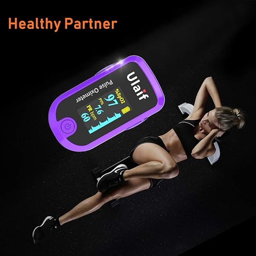 Pulse Oximeter, OLED Display Oxygen Monitor Fingertip, Blood Oxygen Saturation Monitor (SpO2) with Carrying Case, Batteries and Lanyard
