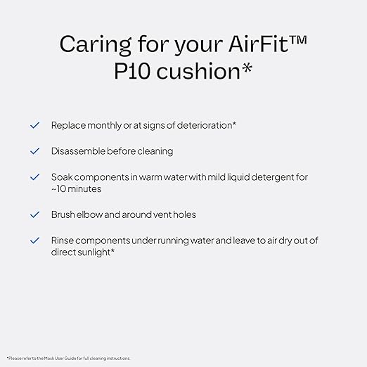 Resmed AirFit P10 Nasal Pillow Cushion - CPAP Mask Accessories Replacement - Soft Lightweight Silicone - Dual Wall - Large