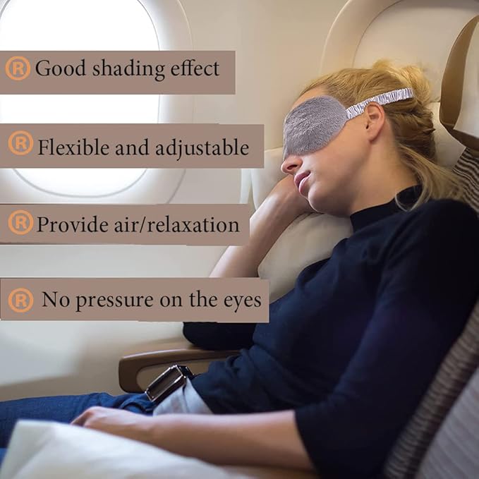 AKOAK 1 Pack Plush Sleep Eye Mask, Soft and Comfortable, Breathable Light Blocking Sleep Protector, Suitable for Adults, Children, Birthday Party Gifts (Gray)