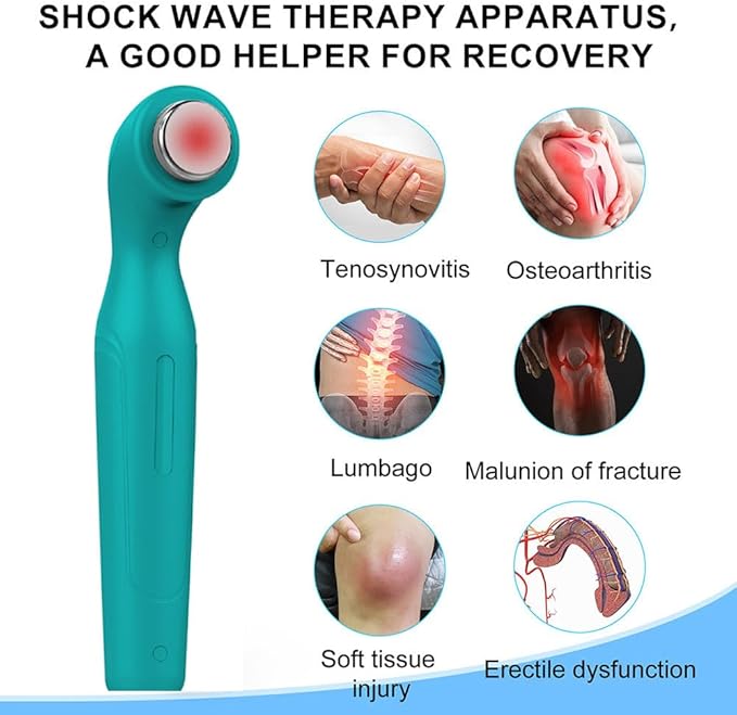 Portable Silent Shockwave Therapy Machine, Effective Electromagnetic Extracorporeal E-D Shock Wave Therapy Machine Pain Relief Body Massager Muscle Relax Massage Gun