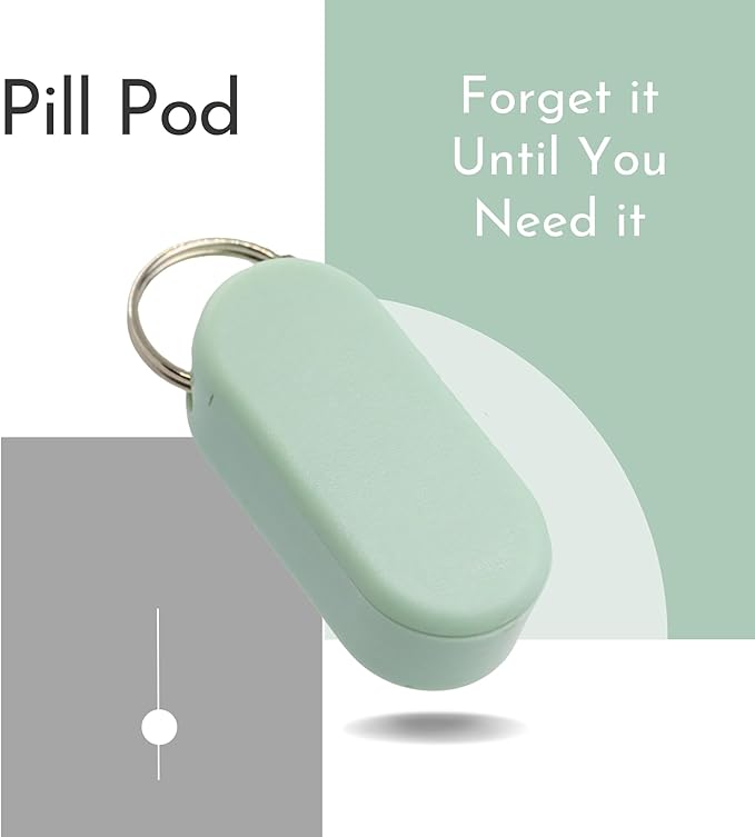Standard Magnetic Keychain Pill Holder – Larger Capacity, Durable & Lightweight with Sleek Minimalist Design – Secure, Portable Travel Pill Organizer for Everyday Use (Mint)