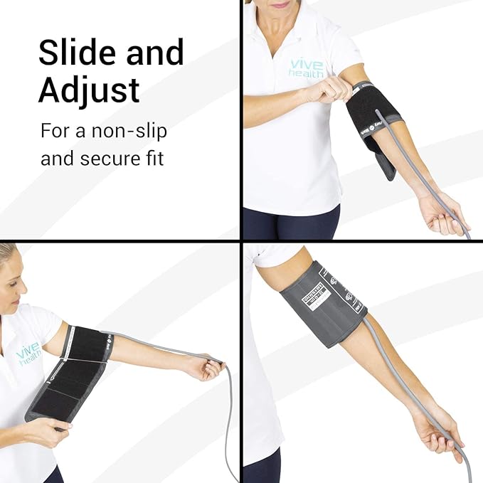 Vive Precision Blood Pressure Cuff Replacement - Compatible with Omron Series 5 & Most BP Monitors - Universal Cuff for Adults, Seniors & Elderly (X-Large)
