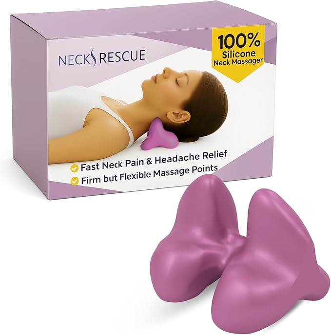 100% Silicone – Occipital Release Tool – Trigger Point Neck Massager for Neck Pain Relief – Flexible Silicone Bends to Relieve Deep Muscle Tension Without The Discomfort of Hard Plastic