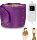 Electric Massager Sauna Belt 360 ° Whole Circle Heat Hot Belt Heating Massage Pad for Lower Back and Waist Pain Relief Deep Tissue,Body Shaper, Ab Workout (Purple)