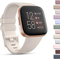 Mugust Sport Bands Compatible with Fitbit Versa 2 / Fitbit Versa/Versa Lite/Versa SE, Classic Soft Silicone Replacement Wristbands Straps for Fitbit Versa 2 Smart Watch Women Men (Small,Starlight)