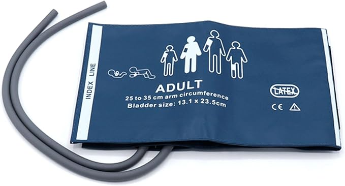 Universal NIBP Cuff for Adult, 25-35 cm Double Tube Reusable PU Replacement Blood Pressure Cuff, No Connector