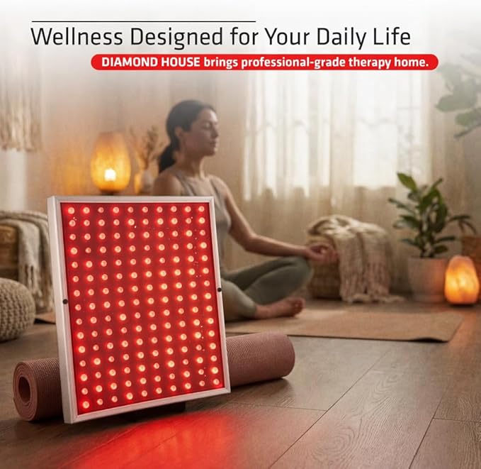 Red Light Therapy for Face & Body,120‑LED Red/Infrared Healing Lamp for Skin, Pain Relief, Muscle Recovery, Yoga & Workout Support