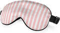 Striped Eye Mask Sleeping Mask Pink and White Stripes Sleep Masks Silky Soft Eye Cover for Women Men Shading Blindfold for Air Travel Sleeping