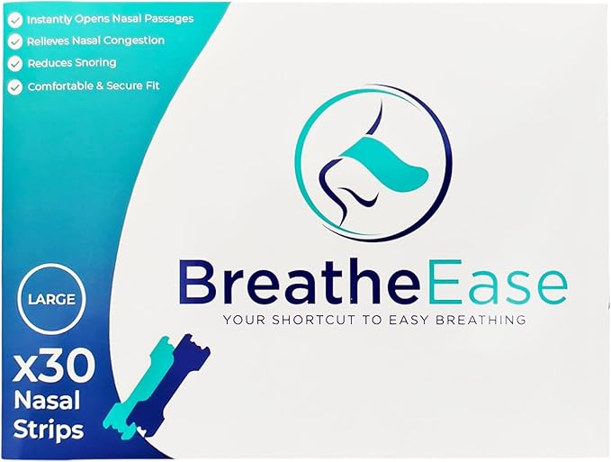 Nasal Strips 30 Pieces – Natural Breathing Aid for Easier Airflow, Comfortable Sleep & Sports Support – Non-Medicated, Gentle & Effective