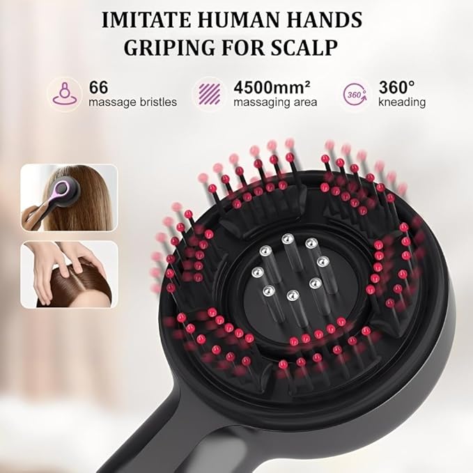 Electric Scalp Massager Comb, Multi-Function Massager Brush for Hairs Care, Scalp Brush with Hair Oil Applicator, IPX7 Waterproof, Heated Hair Massager for Home Relaxation and Travel Use