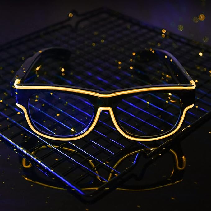 Ainiv Wireless Light Up Glasses 3 Modes LED Luminous Glasses Glow in the Dark for Parties, DJ, EDM, Halloween, Christmas