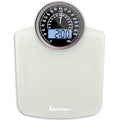 Adamson Hybrid 2-in-1 Analog & Digital Weighing Scale for Body Weight up to 400lbs + Thick Tempered Glass + Extra Large Display + Easy to Read Digital Bathroom Scale + New - White