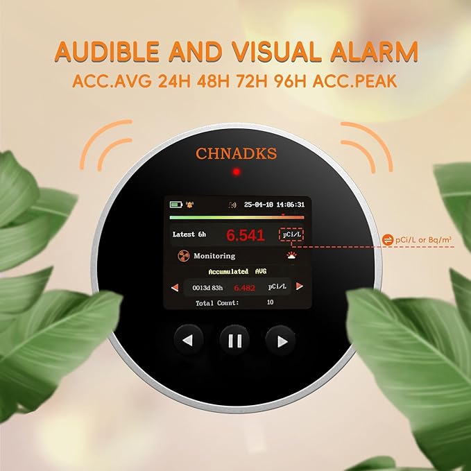 Radon Monitor | Radon Detector for Home Air Radon Test | Radon Detector | 500-day Data Storage