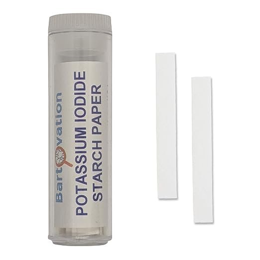 Potassium Iodide Starch Oxidizer Test Paper [Vial of 100 Strips] for Chlorine, Iodine and Peroxide Detection - NOT for Testing THE Body