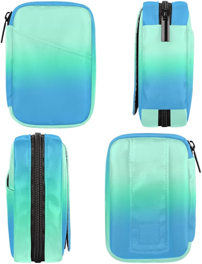 Weekly Travel Pill Organizer Case for Purse with Removable 7 Day Box Portable Compact Size Pill Box Fashionable Pill Container for Medicine Vitamin Supplement Teal Blue