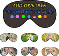 Personalized Eye Mask, Custom Eyeshade Blindfold Add Your Design Image Text Customized Eye Cover with Adjustable Strap for Sleeping Travel Work Naps Blocks Light, Taupe