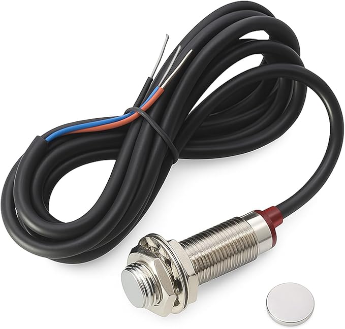 12mm Hall Effect Proximity Sensor Inductive Switch NPN NO（Normally Open) with Magnet DC5-30V NJK-5002C,Detecting Distance: 10mm