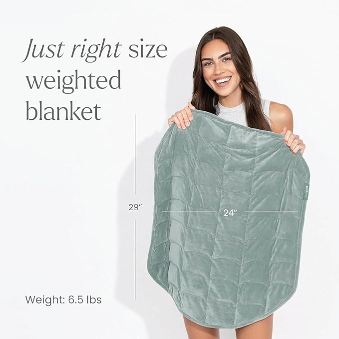 nodpod Body 6.5lb Patented Compact Weighted Blanket I Perfect for Relaxation, Sleeping & Travel l I Glass Bead Filled, Machine Washable (29" x 24") - Sage