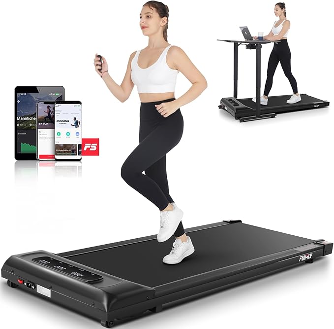 Walking Pad Treadmill, Funmily 2.5hp Under Desk Treadmill for Home/Office, 2026 Upgrade 3-in-1 Portable Treadmills with App, Remote Control, LED Display, 300 Lb Capacity