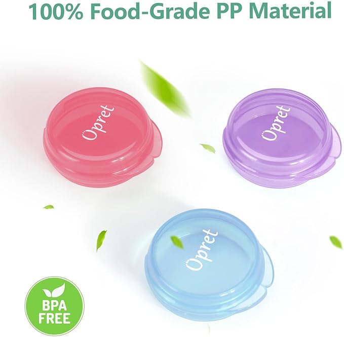 Opret Small Pill Box (3 Pcs), Cute Pill Case Portable for Pocket Purse Briefcase Travel Pills Box Medicine Storage Container Earplug Case (Rose&Blue&Purple)