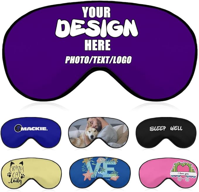 Personalized Eye Mask for Sleep, Custom Eye Masks for Adult Children Soft Breathable Lightweight, Design Your Own Sleep Masks Effectively Blocking Light,#Indigo
