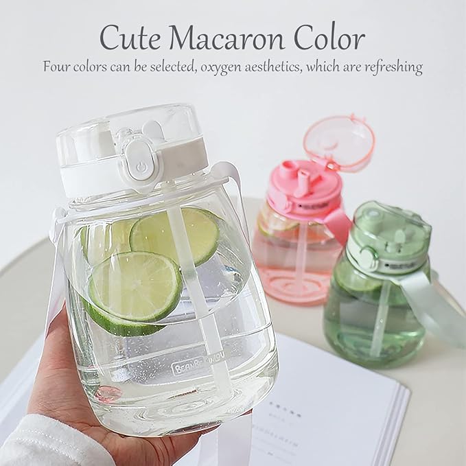 Clear Water Bottles with Straw 45oz Large Water Jug for Schools/Adults Aesthetic Girls Water Bottles for Gym/Sport/Motivational White Reusable Water Bottle
