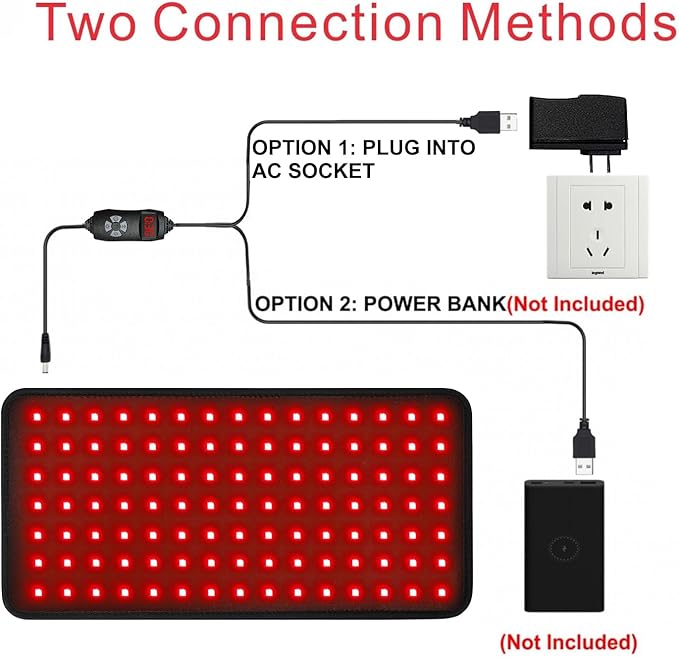 LOVTRAVEL New 16'' X 7.9'' LED 660nm Red Light Therapy and 850nm Near Infrared Light Therapy Devices Large Pads Wearable Wrap for Pain