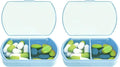 2PCS Small Pill Case Travel Pill Box Cute Pill Organizer for Purse Portable Daily Medicine Organizer 2 Compartment Pill Holder for Vitamins, Fish Oil, Supplements