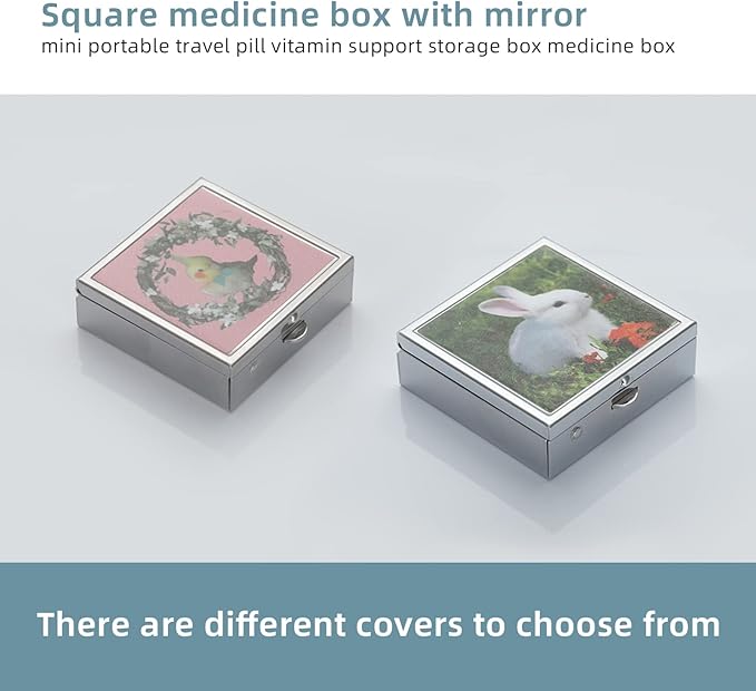 Simple Metal Portable Mini Medicine Box Storage Case (Silver)