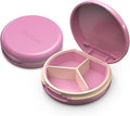 Serfeymi Small Pill Case for Purse, Unique Artistic Patterns Travel Pill Box with 4 Compartments, Portable Mini Pill Organizer for Pocket, Decorative Pill Container for Purse - Pink(Serfeymi)