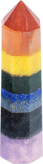 WholesaleGemShop 3 Inch Gemstones Obelisk Tower Jumbo Facet Aura Rock Crystal Natural Polished Earth Wand Spirit
