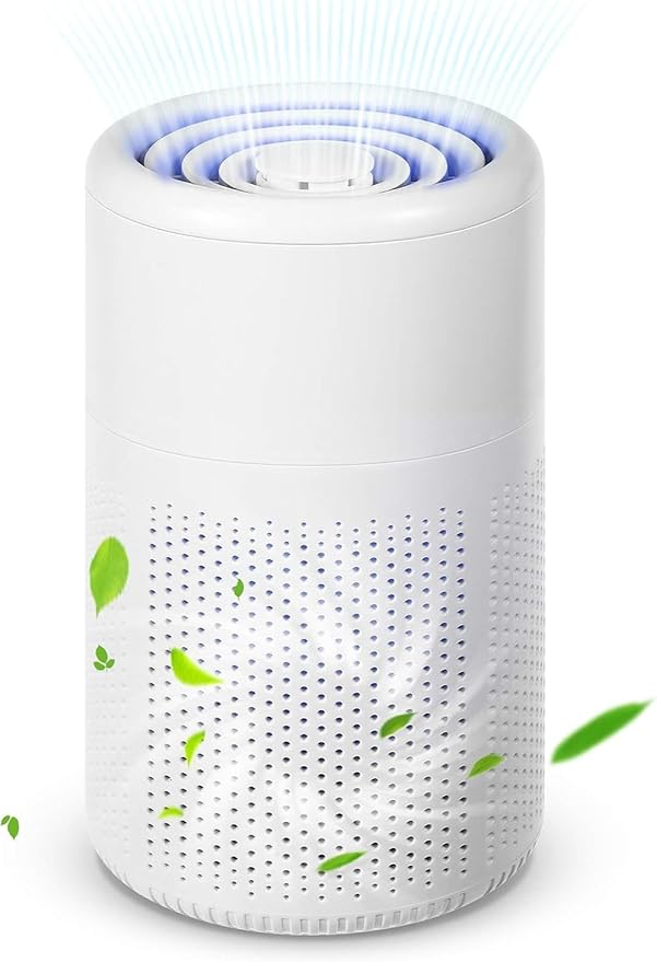 Small Air Purifier for Bedroom Home: Personal Desk Mini Air Purifier – Filters Smoke Dander Hair Odors - 20dB Pet Air Purifiers Fresheners Cleaner for Desktop,Office,Kitchen