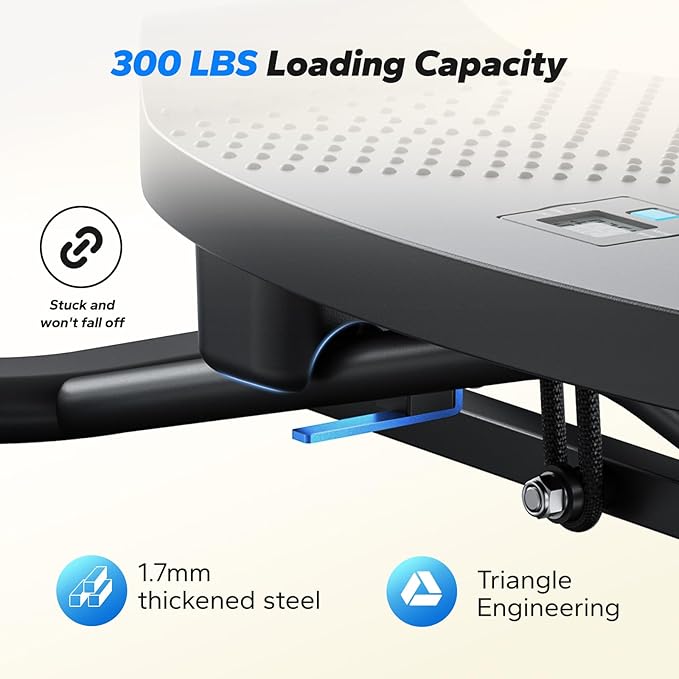 MERACH Balance Board for Adults, Rocking Stepper with Resistance Bands, Portable Wobble Board Featuring LCD Monitor, 300 lbs Capacity Ski Twister Trainer for Full Body Workout at Home Gym