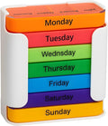 Stay on Track - 7-Day Medication Organizer, Weekly Pill Organizer, 7 Stackable Compartments Four Times-a-DayWeekly Individual Medicine Pill Boxes Cases Organizers with Large Compartments (White-2)