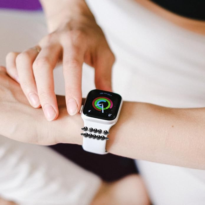 Shungite Smart Watch Band Bling Decor Charm | Compatible with Apple iWatch Galaxy Oculus | 38mm 40mm 41mm 42mm 44mm 45mm 49mm | Smartwatch Protection