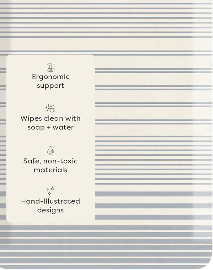 House of Noa Nama Standing Mat – Anti-Fatigue Cushioned Kitchen Mats for Floor | Ergonomic Bounce-Back Foam Kitchen Mats | Anti-Fatigue Mats for Kitchen & Standing | Coastal Nantucket | 22" x 36"