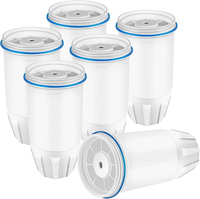 6 Pack Replacement Filter for Zero-Water, ZR-001 ZR-004 ZP-006 ZP-010 ZR-017 ZD-018 ZS-008, 5-Stage Filter System 0 TDS, Certified to Reduce Lead Chromium and PFOA/PFOS, SETFEEL
