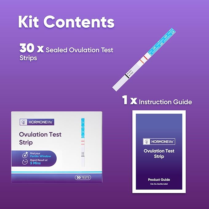 Ovulation Test Strips – LH Test for Ovulation Detection, Easy-to-Use Home Ovulation Tracking(LH Test Strips 30 Count)
