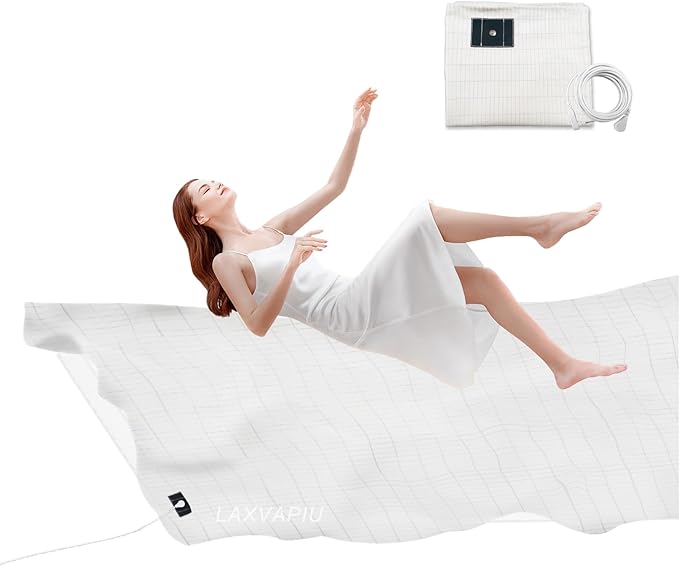 Grounding Sheets King Silver Fiber Flat Grounding Sheet 76x80 Inch Cotton Grounded Bed Sheet for Sleep Stress Pain, Earth Connected Sheet with Grounding Cord