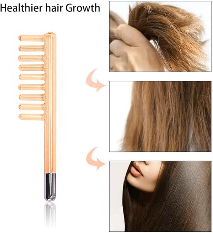 Electrode Wand Glass Tube Orange Colour Handheld Spare Parts for Hi Frequency Instrument Elitzia ETJX006AS (Clear Comb)