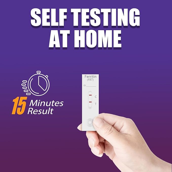 Iron Deficiency Test Kit [2 Tests] – Ferritin Anemia Home Test Kit for Iron Level Detection in 15 Minutes – Convenient Home Test for Adults & Children