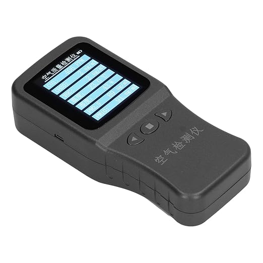7 in 1 Air Quality Monitor Handheld Temperature Humidity PM2.5 PM10 VOC CH2O CO2 Detector with Back Bracket 3.7V Battery for Gas Transmission Chemical Paint Shop Refueling Station
