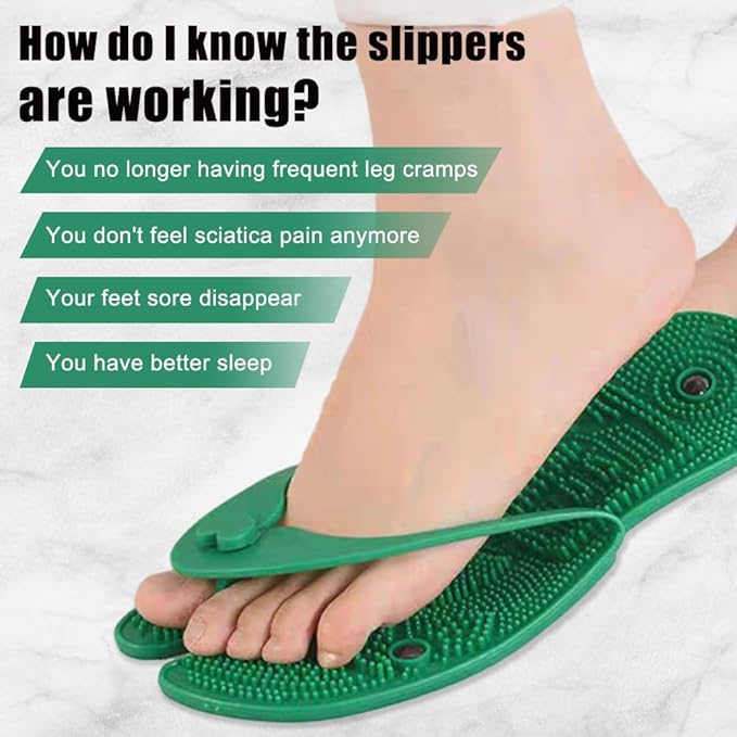 Foot Acupoint Massage Shoes,Portable Folding Foot Massager Slippers with Magnetic Stone,Reflexology Massage Flip Flops Shoes Sandals Improve Circulation Relaxation