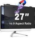 Magnetic 27 Inch Computer Privacy Screen, Removable Hanging Shield for Frameless Monitor 16:9 Widescreen, Anti Blue Light Filter, Anti-Glare Protector