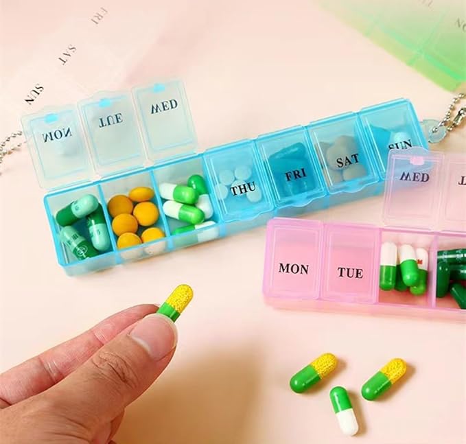 Weekly 7 Day Pill Organizer, Travel Pill Box, Pill case, Medicine Organizer, Pill Container, Pillbox 7 Day, Pill Dispenser, Medication Organizer, Pill Organizer Weekly