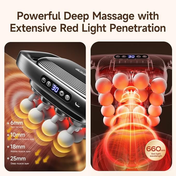 16 Head Massage Gun deep Tissue, Percussion Muscle Massager with 16 Heads, 3 Modes & 30 Intensities,Quiet Handheld Massager for Back Neck Shoulder Legs Muscle Pain Relief