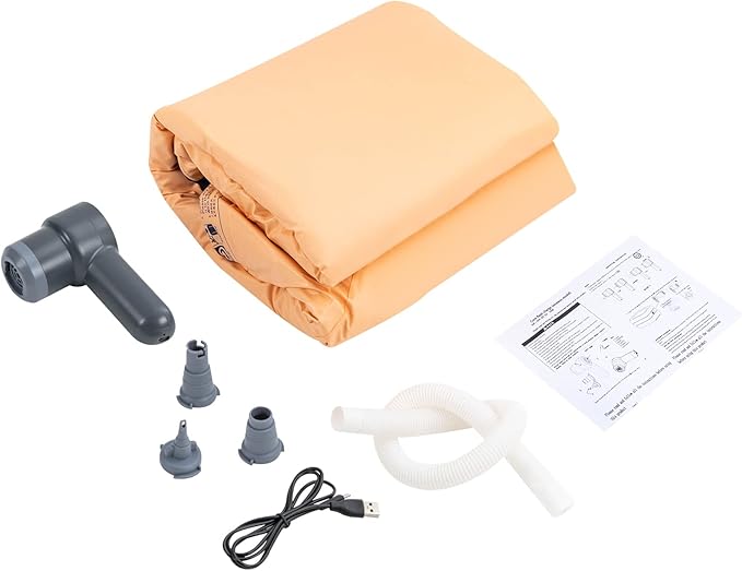 55.1 in Portable Bathtub for Adults, Foldable Inflatable PVC Bathtub with Electric Pump & Bath Pillow Headrest, Outdoor & Indoor Freestanding Collapsible Tub for Toddler Spa Hot Ice Bath (Orange)