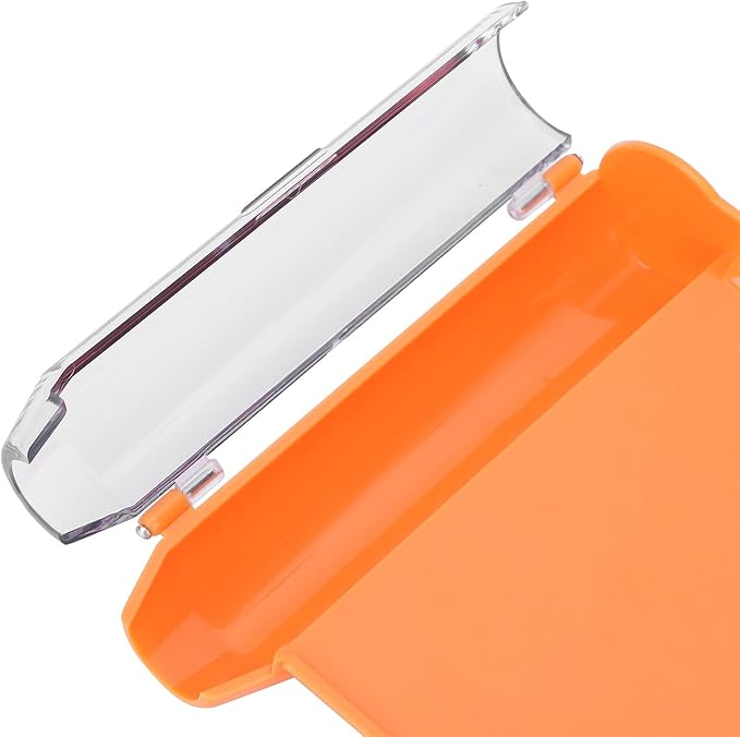 Pill Counting Tray, Orange Right Hand Pill Counting Tray, Non Contact Clean Pills Dispenser Tray with Spatula Transparent Lid for Count Meds Pills Tablets