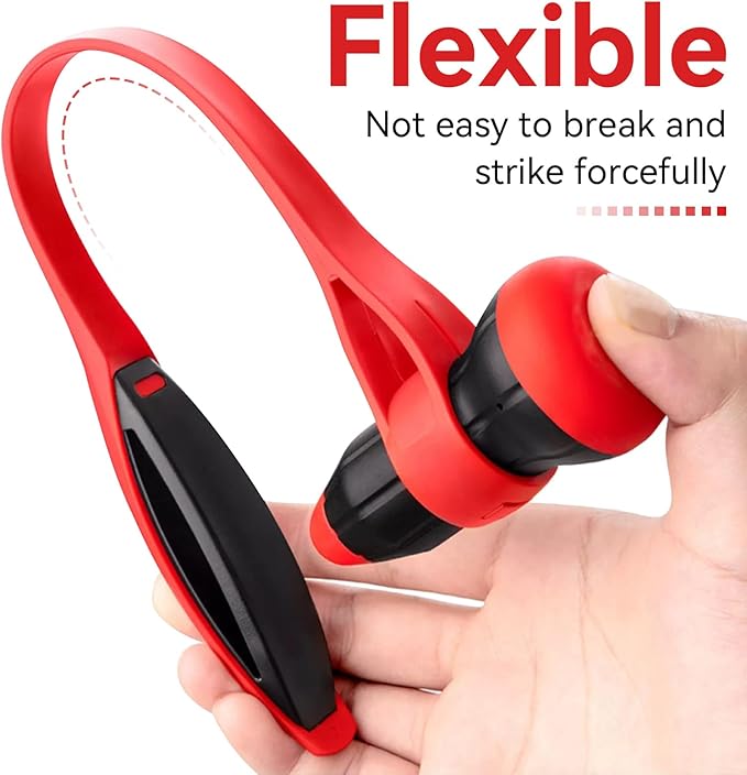Agatige Body Massage Hammer, Multifunctional Silicone Elastically Bendable Body Acupoints Massager Massor Handheld Plastic Massor Relaxing Tool for Relieve Body Stress(Red + Black)