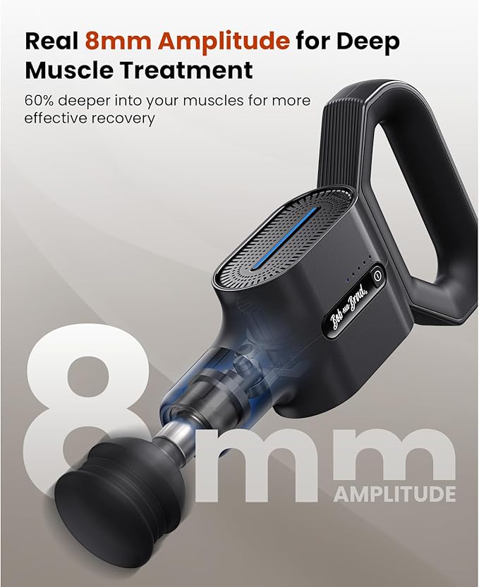 BOB AND BRAD Massage Gun with Massage Strap for Hard to Reach - Dual-Mode Percussion & Compression Massager for Muscle Recovery, Pain Relief in Back & Shoulders, FSA-HSA Eligible, Pain Relief Gift